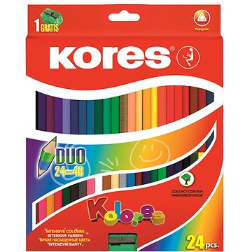

KORES KOLORES DUO trojhranné oboustranné 24 ks (48 barev)