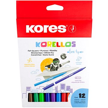 

KORES KORELLOS dětské, tenký hrot, 12 barev