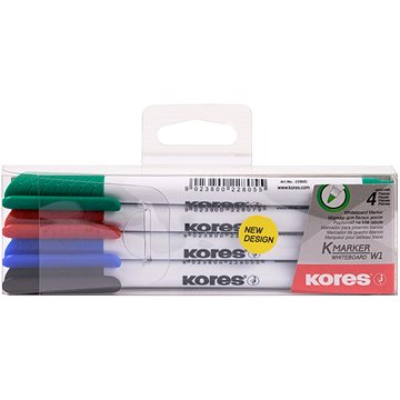 

KORES K-MARKER na bílé tabule, tenký - sada 4 barev