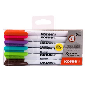 

KORES K-MARKER na bílé tabule, tenký - sada 6 barev
