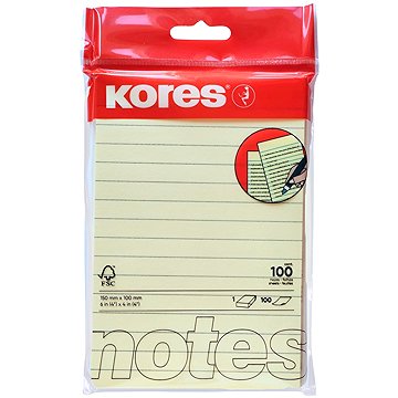 

KORES linkovaný 150 x 100 mm, 100 lístků, žlutý