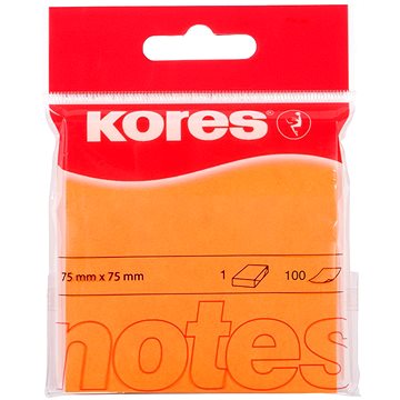 

KORES 75 x 75 mm, 100 lístků, oranžový neon