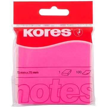 

KORES 75 x 75 mm, 100 lístků, růžový neon