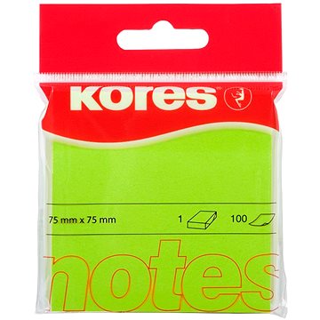 

KORES 75 x 75 mm, 100 lístků, zelený neon