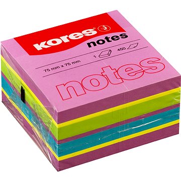

KORES CUBO Spring 75 x 75 mm, 450 lístků, neonový mix