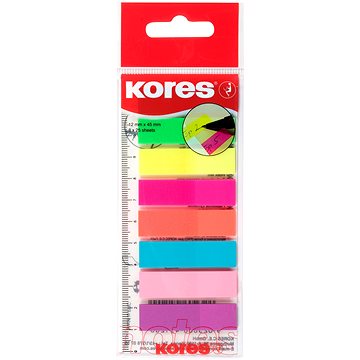 

KORES Index Strips na pravítku 45 x 12 mm, 8 x 25 lístků, neonový mix