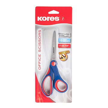 

KORES se soft úchopem 17 cm, modro-červné