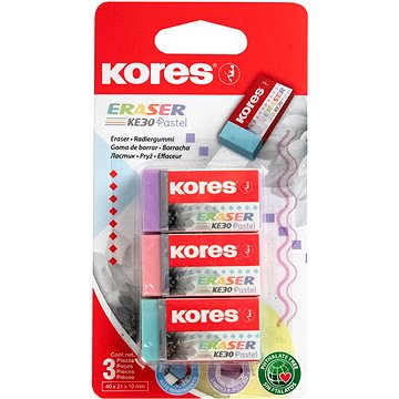 

KORES KE30 40 x 21 x 10 mm, barevný mix pastel - balení 3 ks