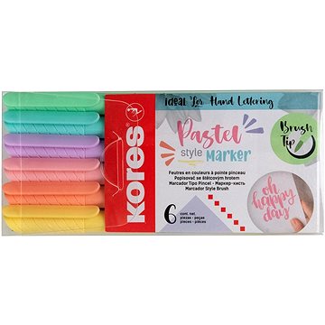 

KORES Pastel Style, se štětcovým hrotem, 6 barev