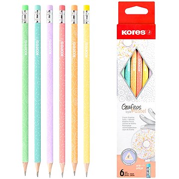 

KORES Grafitos Style Pastel HB, trojhranná - sada 6ks