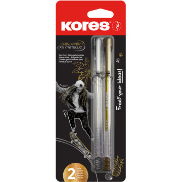 

KORES K11 Gel Pen Metallic zlaté a stříbrné, hrot 0,8 mm - set 2 ks