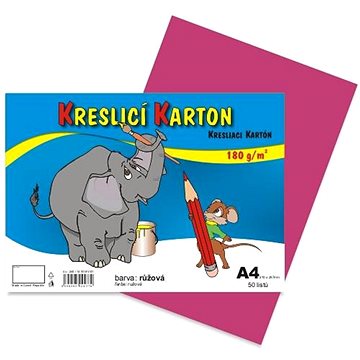 

STEPA kreslicí karton A4, 50 listů, 180g/m2, růžový