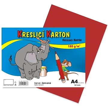 

STEPA kreslicí karton A4, 50 listů, 180g/m2, červený