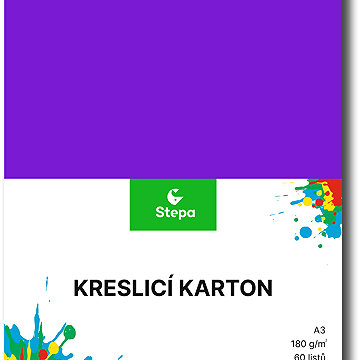 

STEPA kreslicí karton A3 60 listů 180g/m2, mix 12 barev