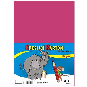

STEPA kreslicí karton A3, 50 listů, 180g/m2, růžový