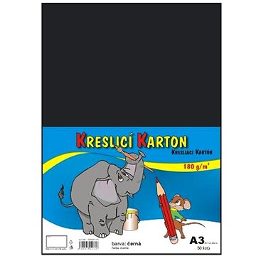 STEPA kreslicí karton A3, 50 listů, 180g/m2, černý