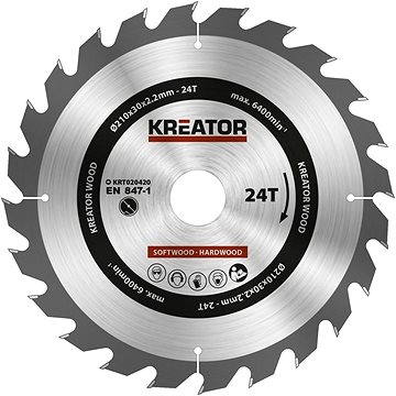 

KREATOR Pilový kotouč na dřevo 210mm 24T KRT020420