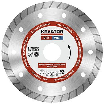 

KREATOR Diamantový kotouč celoobvodový 125mm PREMIUM TURBO KRT083101