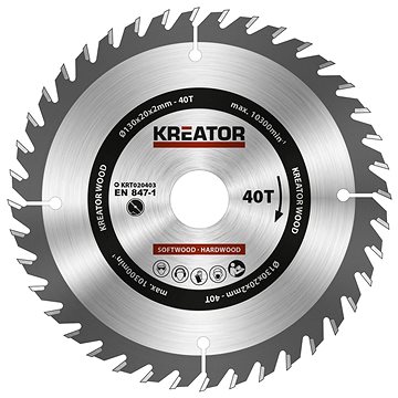 

KREATOR Pilový kotouč na dřevo 130mm, 40T KRT020403
