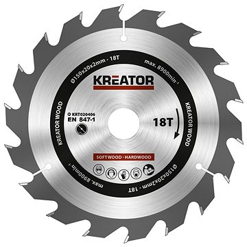 

KREATOR Pilový kotouč na dřevo 150mm, 18T KRT020406