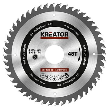 

KREATOR Pilový kotouč na dřevo 160mm 48T KRT020409