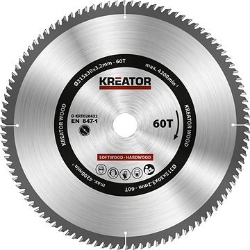 

KREATOR Pilový kotouč na dřevo 315mm, 60T KRT020432