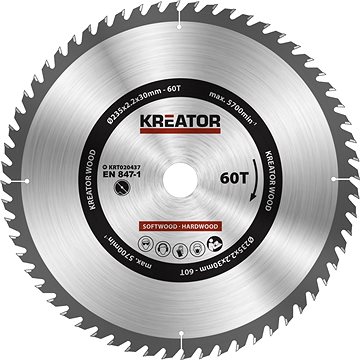 

KREATOR Pilový kotouč na dřevo 235mm 60T KRT020437