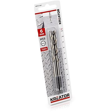 

KREATOR vrták do kovu 6,0mm HSS HEX 2ks KRT011307