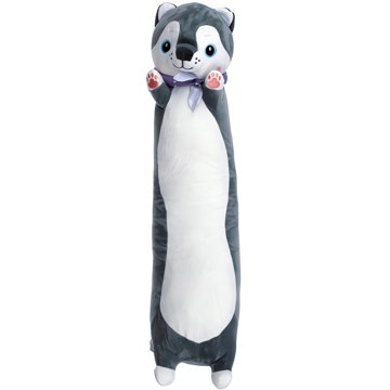 

Kruzzel Plyšový polštář pes, 70 cm, šedobílý