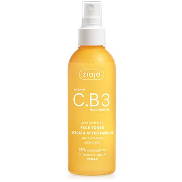 

ZIAJA Vitamin C.B3 Niacinamide před a po nalíčení 190 ml