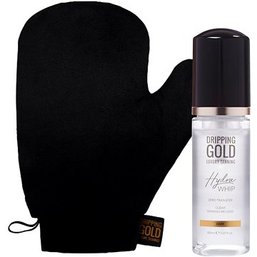 

DRIPPING GOLD Hydra Whip Clear Tanning Mouse Dark Set s rukavicí 150 ml