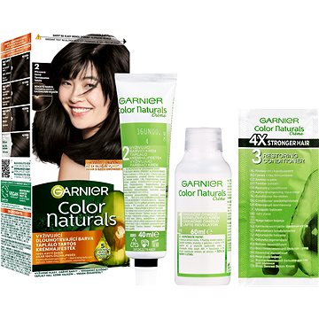 

Garnier Color Naturals permanentní barva na vlasy 2.0 Přirozená černá, 60+40+12ml