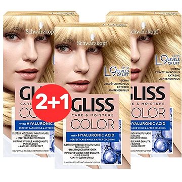 SCHWARZKOPF GLISS COLOR L9 Extra Brightener Plus 3 x 60ml - Hair Bleach |  