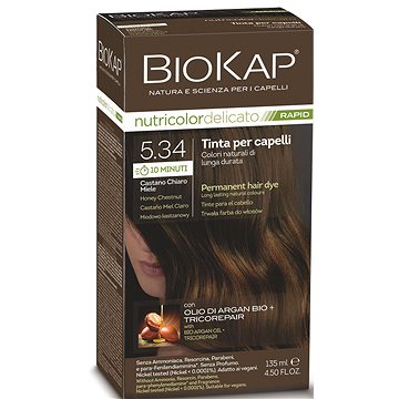 BIOKAP Delicato Rapid Barva na vlasy - 5.34 Medově kaštanová 135 ml - Barva na vlasy