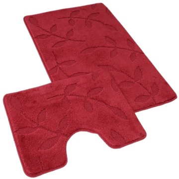 

Kvalitex Koupelnová a WC předložka 60 × 100, 50 × 60 cm listy vínová