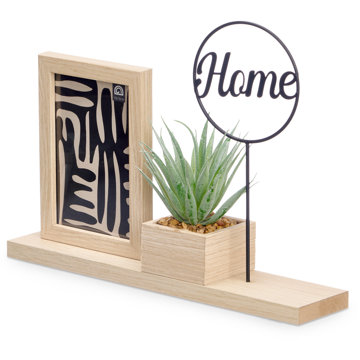 

Giftdecor Stojící fotorámeček s rostlinou Home, 33 × 24 × 7 cm