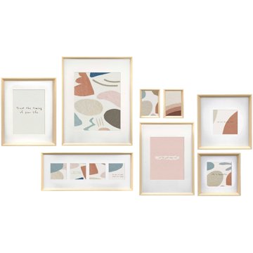 

Giftdecor Nástěnné fotorámečky Mural, 8 rámečků různých velikostí, béžové