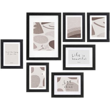 

Giftdecor Nástěnné fotorámečky Mural, 7 rámečků různých velikostí, černé
