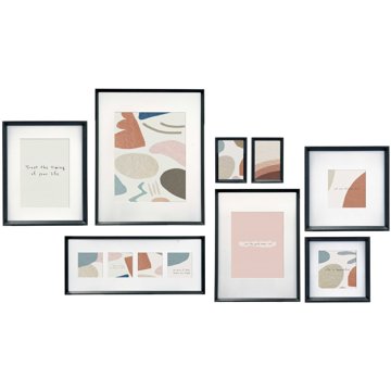 

Giftdecor Nástěnné fotorámečky Mural, 8 rámečků různých velikostí, černé