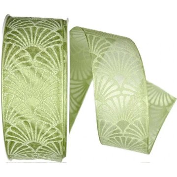 

GOLDINA Stuha taftová ART DÉCO OLIVE GREEN olivově zelená, transparentní 9015