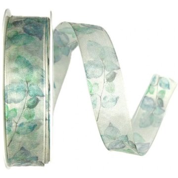 GOLDINA Stuha taftová DREAM GARDEN LIGHT BLUE tyrkysová transparentní 8833