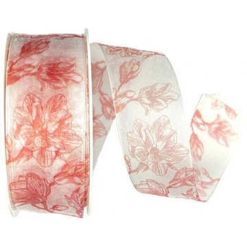 

GOLDINA Stuha taftová MAGNOLIA RED transparentní červená 8856