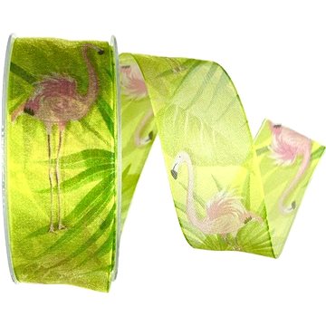GOLDINA Stuha taftová ROSA FLAMINGO transparentní zelená 8846