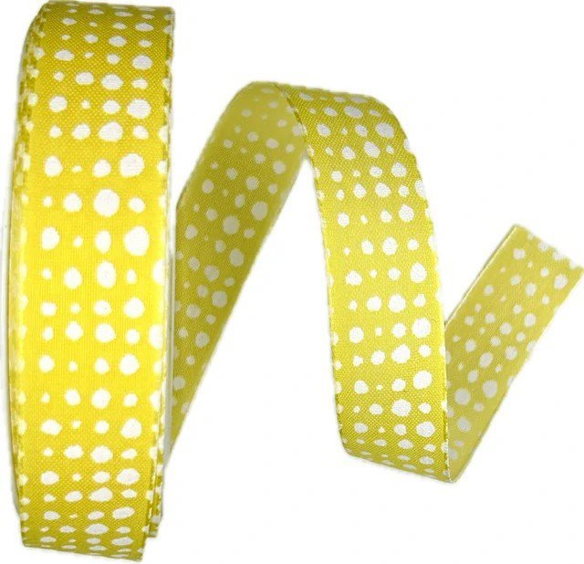 

GOLDINA Jarní stuha YELLOW DOTS bavlněná žlutá 8803