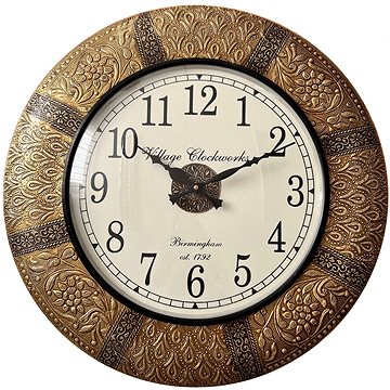 

LAKŠMI - indický nábytek Nástěnné hodiny průměr 45 cm, vzor 4