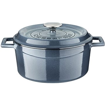 

LAVA METAL Litinový hrnec kulatý 24cm - šedá majolika
