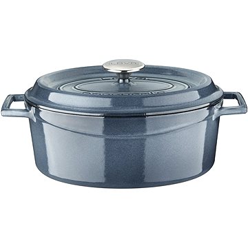 

LAVA METAL Litinový hrnec oválný 29cm - šedá majolika