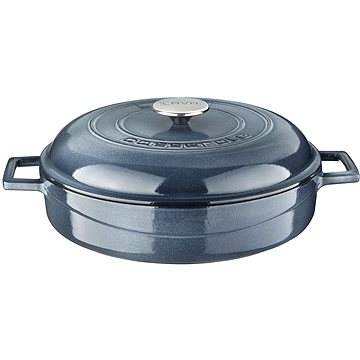 

LAVA METAL Litinový hrnec Folk nízký kulatý 28 cm - šedá majolika