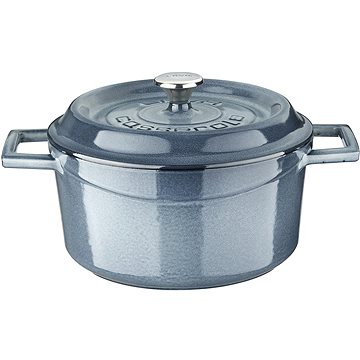 

LAVA METAL Litinový hrnec kulatý 20cm - šedá majolika