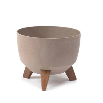 

LAMELA Květináč ROMA ECO COFFEE, průměr 33 cm, mísa na nožkách, latte
